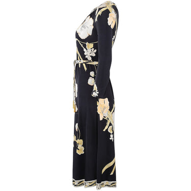 ARCHIVE - 1970s Leonard Silk Jersey Oriental Blossom Print Dress With Tie Belt