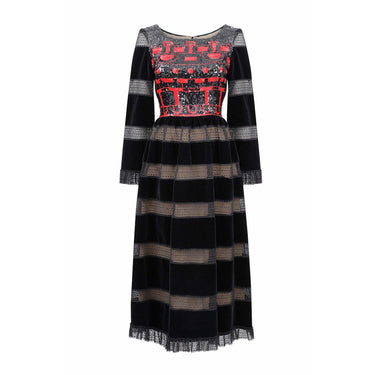 ARCHIVE - 1970s Louis Feraud Haute Couture Black Velvet Dress