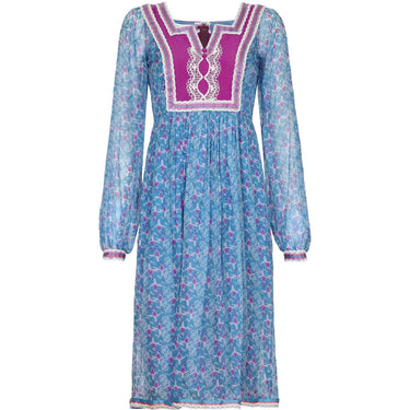 ARCHIVE - 1970s Rumak Couture Boho Silk Chiffon Dress - like Thea Porter
