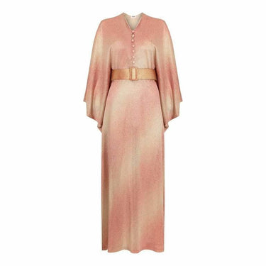 ARCHIVE - 1970s Tricosa Gold Ombre Iridescent Jersey Lame Trapeze Dress