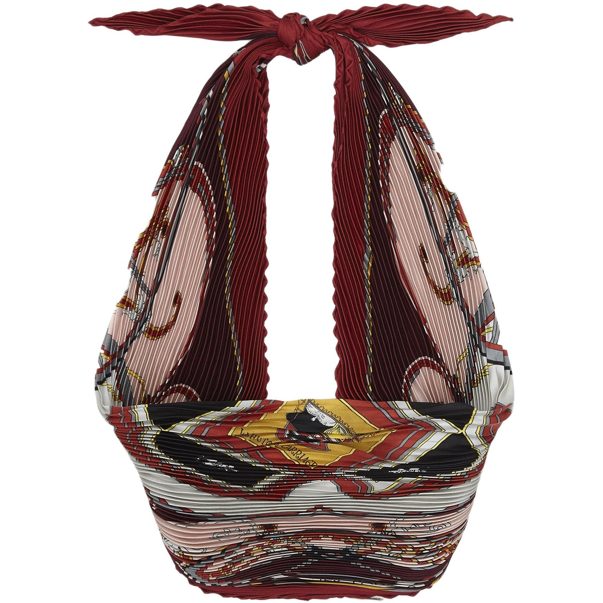 1970s ‘Washingtons Carriage” Hermes Pleated Silk Scarf