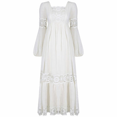 ARCHIVE - 1970s White Cotton and Lace Mexican Boho Wedding Dress