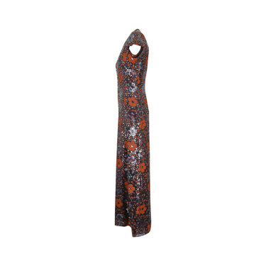 1970s Andre Laug Floral Sequinned Dress