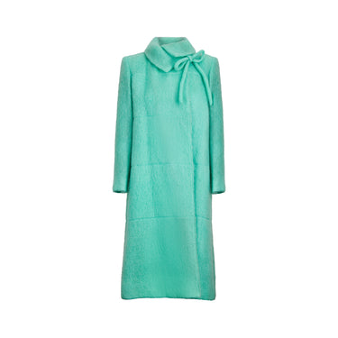 ARCHIVE - 1970s Chanel Mohair Silk-Lined Seafoam Green Coat