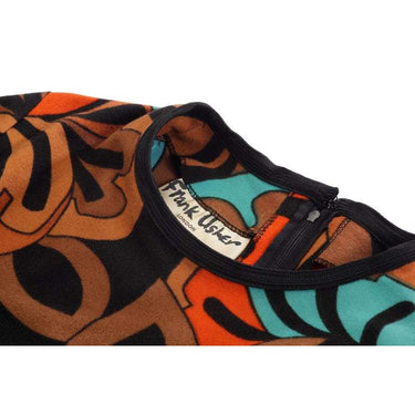 ARCHIVE: 1970s Frank Usher Psychedelic Leaf Print Maxi Dress