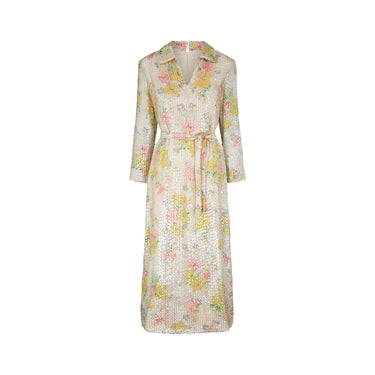 ARCHIVE - 1970s Lee Jordan Pastel Coloured Sequined Maxi Dress