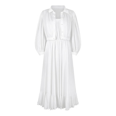 ARCHIVE - 1970s French Haute Couture White Jersey Dress and Jacket