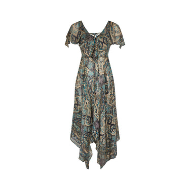ARCHIVE - 1970s Cotton Paisley Print Handkerchief Dress
