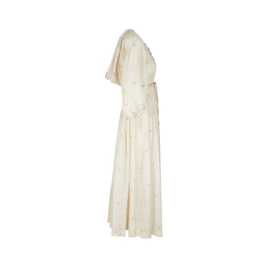 1970s Ted Lapidus Muslin Hooded Swiss-Dot Dress