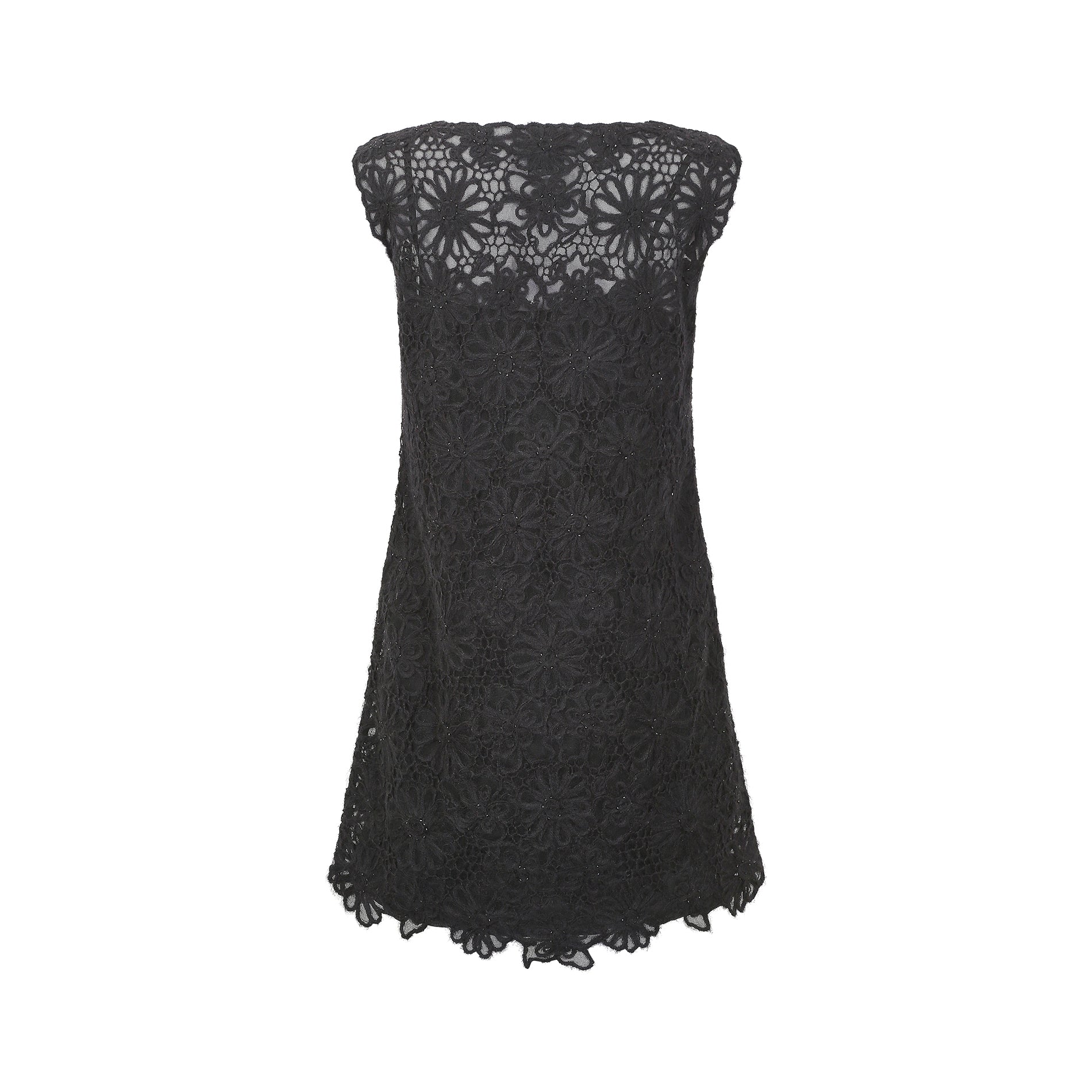 1990s Moschino Cheap & Chic Black Beaded Textured Slip Dress