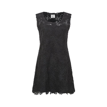1990s Moschino Cheap & Chic Black Beaded Textured Slip Dress