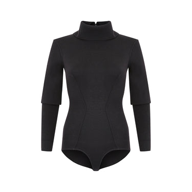 1987 Alaia Runway Documented Black Long Sleeve Bodysuit