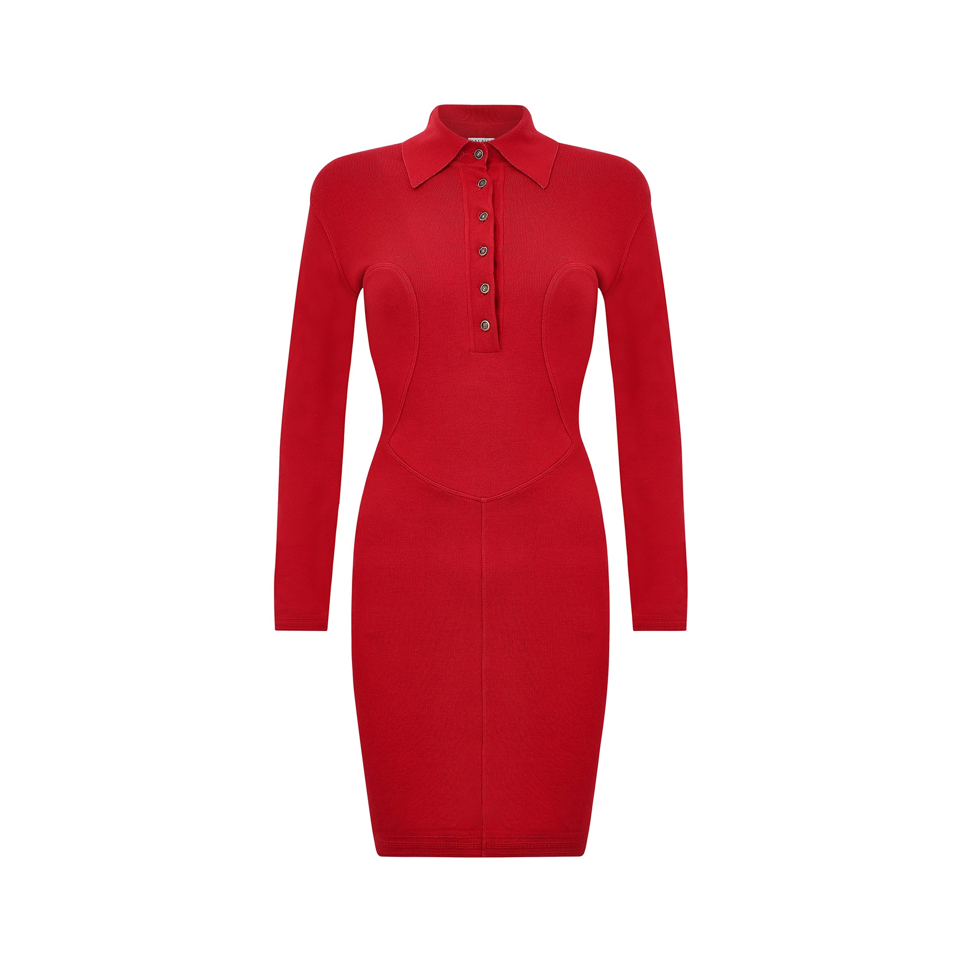 1990s Alaia Red Knitted Body Con Dress