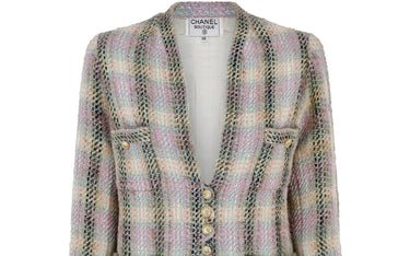 ARCHIVE - 1988 Chanel Pastel Wool Fantasy Tweed CC Button Jacket
