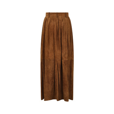 ARCHIVE - 1980s Ralph Lauren Mainline Brown Suede Leather Skirt