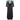 ARCHIVE - 1980s Casadei Black Ruched Turquoise Sequinned Dress with Cape