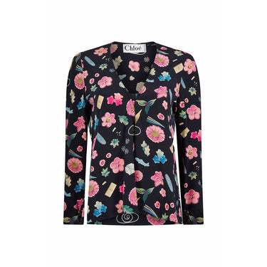 ARCHIVE - 1980s Chloé Novelty Printed Silk Floral Blouse