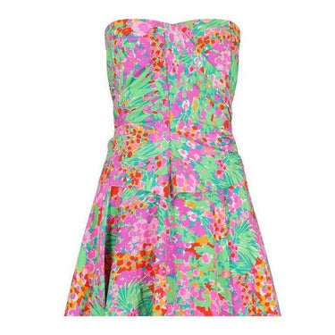 ARCHIVE - 1980s J. Tiktiner French Silk Floral Strapless Dress