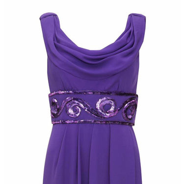 ARCHIVE - 1980s Victor Edelstein Couture Purple Chiffon Dress