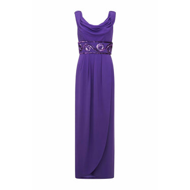 ARCHIVE - 1980s Victor Edelstein Couture Purple Chiffon Dress