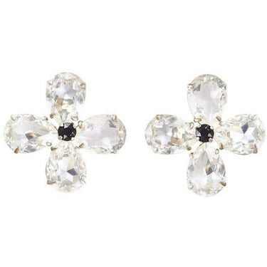 ARCHIVE - 1980s Yves Saint Laurent Large Crystal Flower Earrings