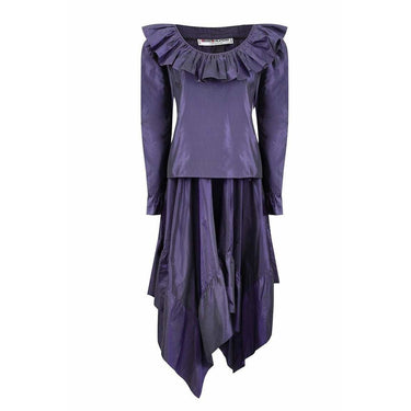 ARCHIVE - 1980s Yves Saint Laurent Silk Taffeta Purple Skirt Set