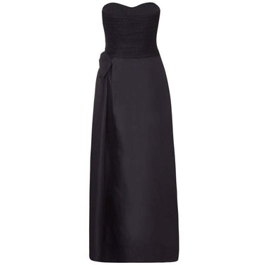 1987 Yves Saint Laurent Documented Strapless Black Column Dress