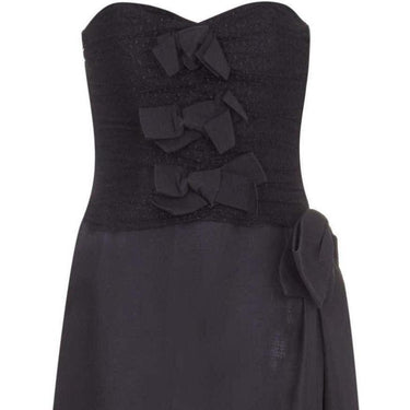 1987 Yves Saint Laurent Documented Strapless Black Column Dress