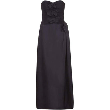 1987 Yves Saint Laurent Documented Strapless Black Column Dress