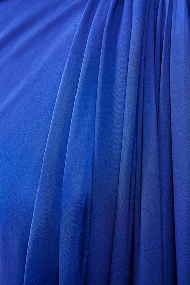1980s Christian Dior Blue Silk Dress