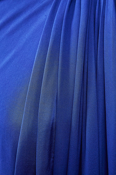 1980s Christian Dior Blue Silk Dress