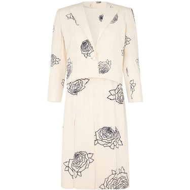 ARCHIVE: 1984 Christian Dior Haute Couture Rose Print Dress Suit