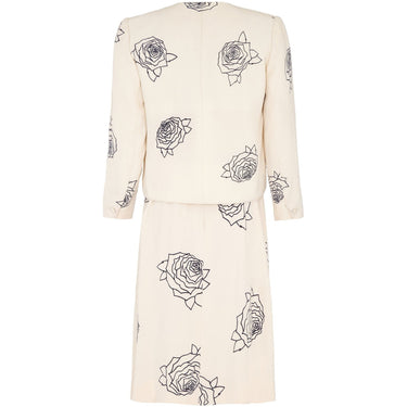 ARCHIVE: 1984 Christian Dior Haute Couture Rose Print Dress Suit