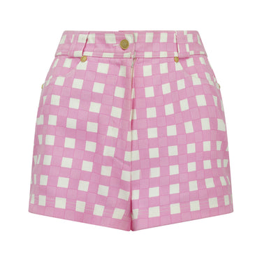 ARCHIVE - 1993 Runway Gianni Versace Pink and White Gingham Shorts