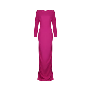 1990s Guy Laroche Couture Pink Silk Crepe Dress