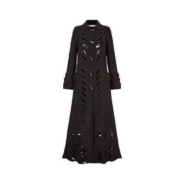 ARCHIVE - 2002 John Galliano for Christian Dior Felt Wool Cutout Coat