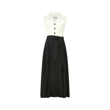 1990s Moschino Monochrome Sleeveless Shirt Dress