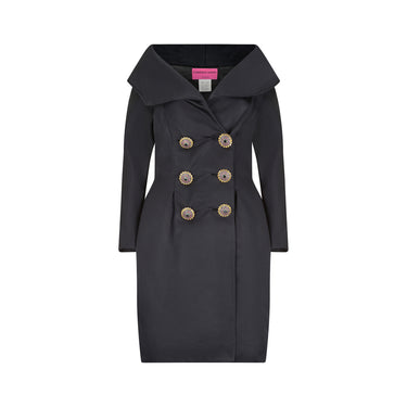1991 Christian Lacroix Black Dress Jacket with Crystal Buttons