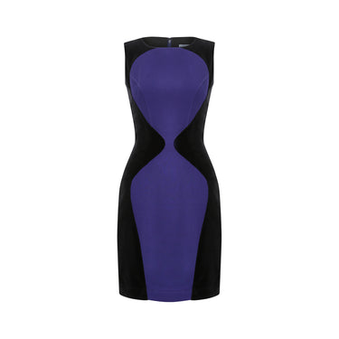 1990s Thierry Mugler Indigo and Black Velvet Dress