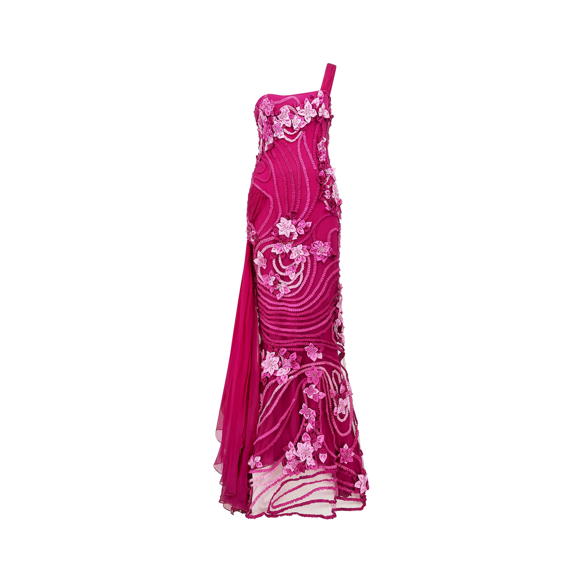 ARCHIVE - 2000s Valentino Pink Applique Maxi Evening Dress CIRCA VINTAGE ARCHIVE - 2000s Valentino Pink Applique Maxi Evening Dress CIRCA VINTAGE