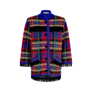 1992 Runway Yves Saint Laurent Tartan Wool Jacket