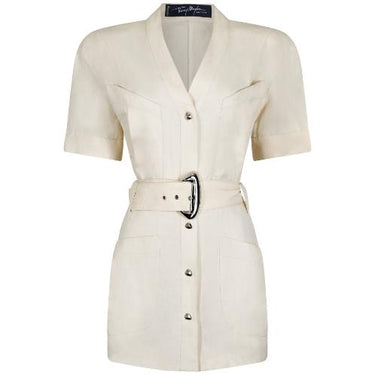 Archive 1990s Thierry Mugler White Belted Safari Jacket
