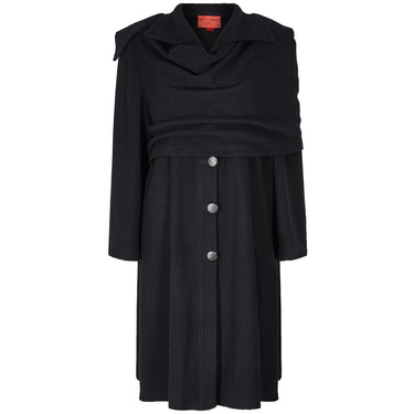 ARCHIVE 1990s Emmanuel Ungaro Black Coat with Wrap Around Collar