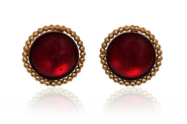 ARCHIVE - 1998 Yves Saint Laurent Haute Couture Red and Gold Gripoix Earrings