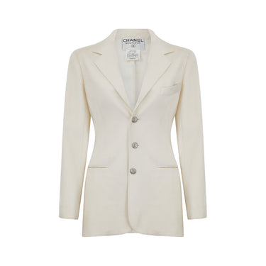 ARCHIVE - 1998 Chanel Cream Wool Blazer Jacket