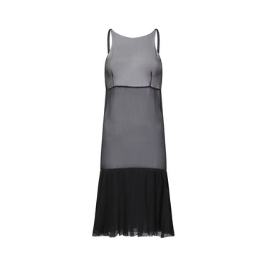 2000s Runway Documented Chanel Black Silk Slip Dress