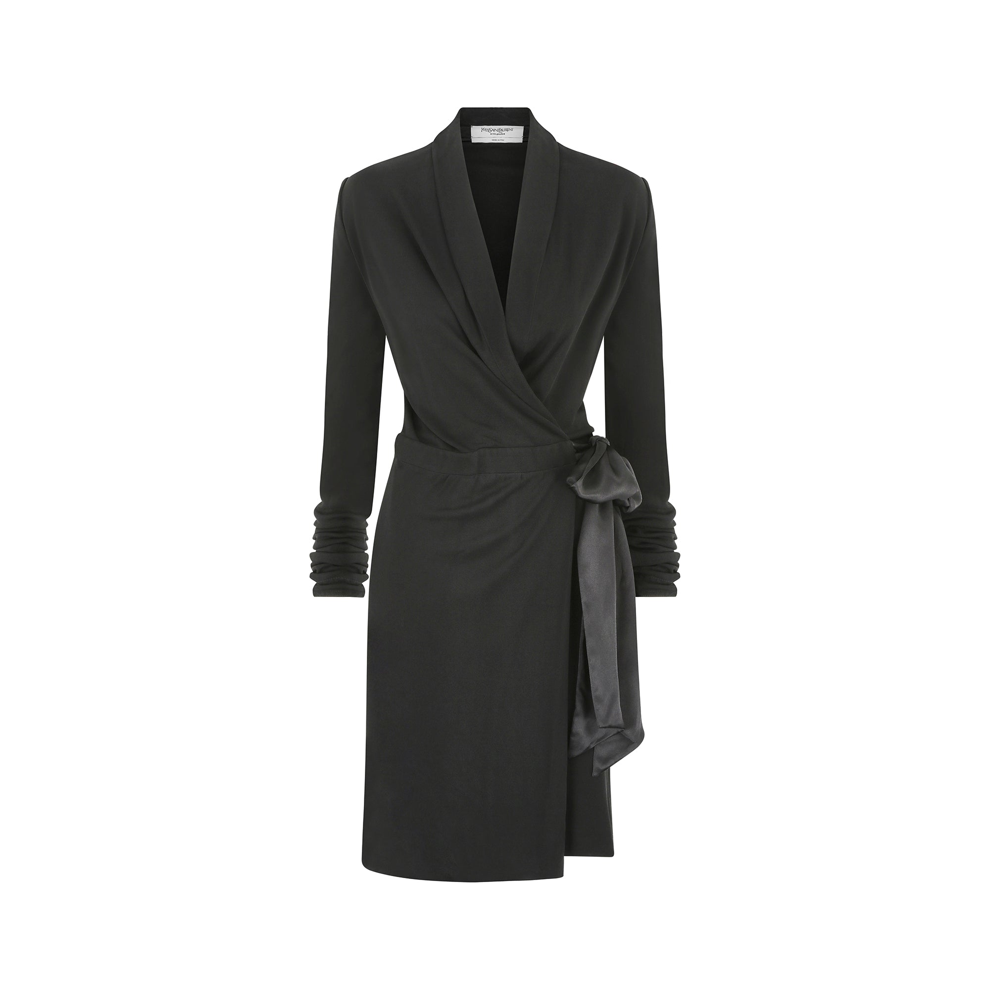 ARCHIVE - 2000s Yves Saint Laurent Long Sleeve Black Jersey Wrap Dress CIRCA VINTAGE ARCHIVE - 2000s Yves Saint Laurent Long Sleeve Black Jersey Wrap Dress CIRCA VINTAGE