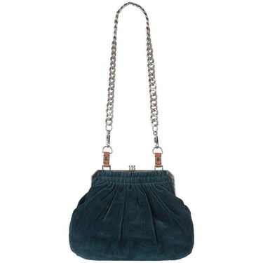 ARCHIVE: 2006 Alber Elbaz for Lanvin Green Velvet Josephine Art Deco Shoulder Bag
