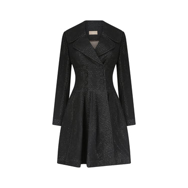 ARCHIVE - 2010s Alaia Black and Gold Embroidered Princess Coat