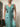 ARCHIVE - Hardy Amies Couture 1950s Silk Satin Aquamarine Occasion Dress